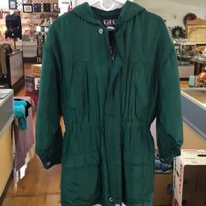 GFC Trading company green long silk jacket d36
